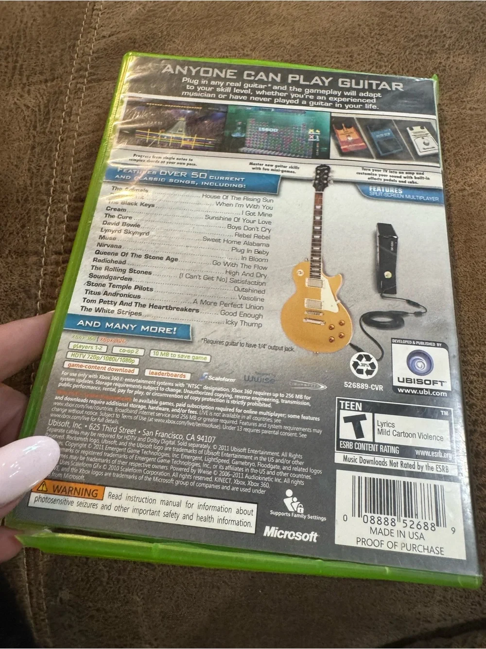 Rocksmith Authentic Guitar Games for Xbox 360 - Green Case by Ubisoft